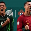 Edson Álvarez de la Selección Mexicana junto a Cristiano Ronaldo de Portugal.