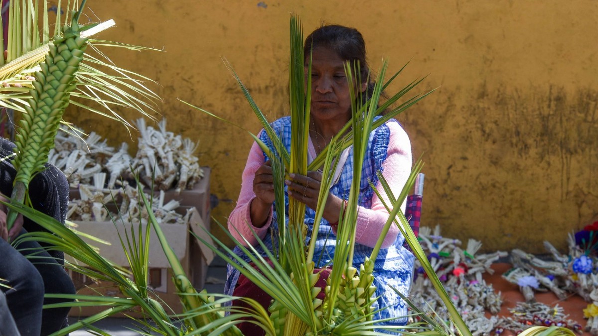 Con manos hábiles, dan vida y forma a la palma, creando hermosas piezas.