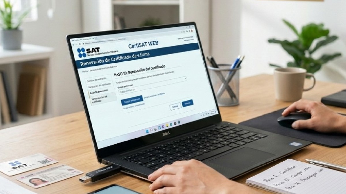 Persona viendo su computadora en un escritorio