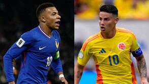 Kylián Mbappé y James Rodríguez con sus selecciones.