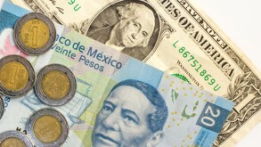 Dólares y pesos mexicanos.