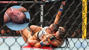 Momento exacto del nocaut de Alexa Grasso a  Maycee Barber.