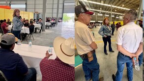 Tatiana Clouthier en reunión con habitantes de Cadereyta