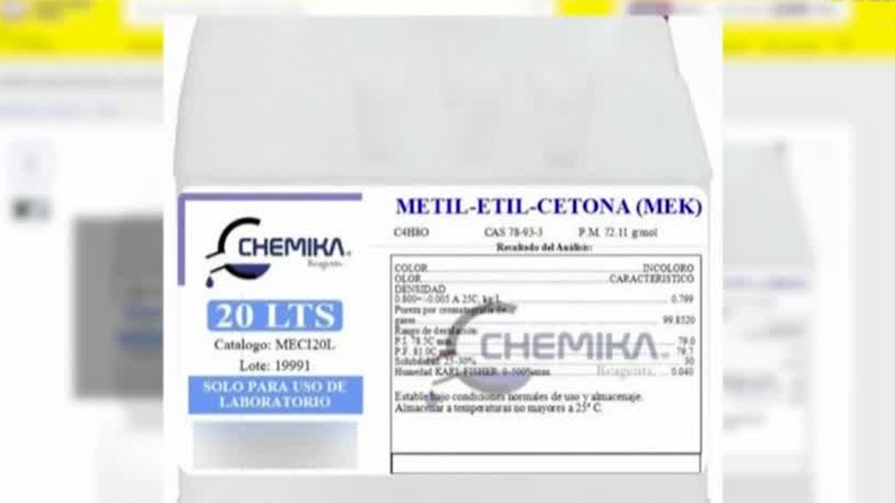 La metil-etil-cetona, un solvente industrial de uso legal, puede adquirirse fácilmente en línea pese a su vínculo con la fabricación de drogas sintéticas.