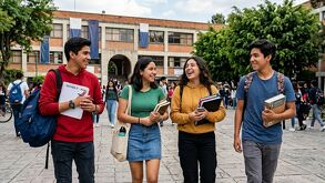 Estudiantes de prepa beneficiarios de la Beca Benito Juárez
