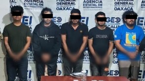 Cinco hombres presentados ante la justicia tras ser detenidos en Oaxaca.