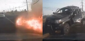 Momento exacto de la explosión que mató a 'El Payín' tras salir del AIFA.