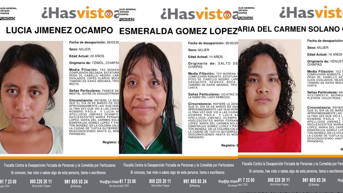Jóvenes desaparecidas de albergue en Chiapas