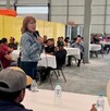 Tatiana Clouthier en reunión con habitantes de Cadereyta