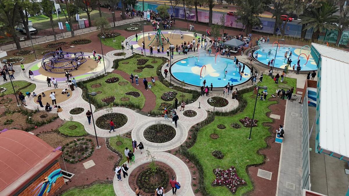 Vista aérea de la Utopía en Magdalena Mixhuca