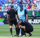 Árbitro Facundo Tello lesionado en el parrido de Repechaje en Guadalajara.