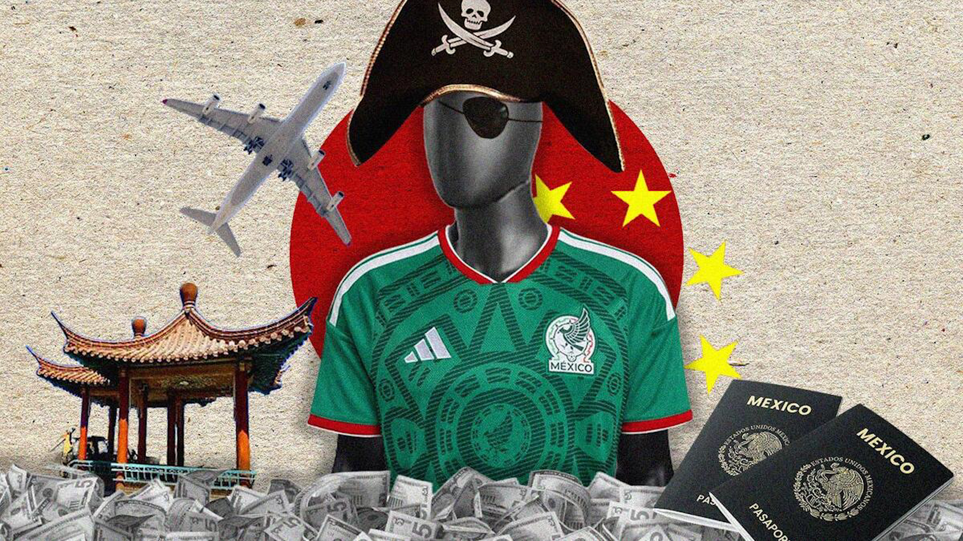 Autoridades decomisaron 25 toneladas de playeras piratas en la colonia Morelos. La mercancía del Mundial 2026 está valuada en 15 millones de pesos.
