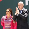 Clara Brugada y Gianni Infantino en evento