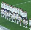 La Selección Mexicana entonando el Himno Nacional previo al partido contra Portugal.
