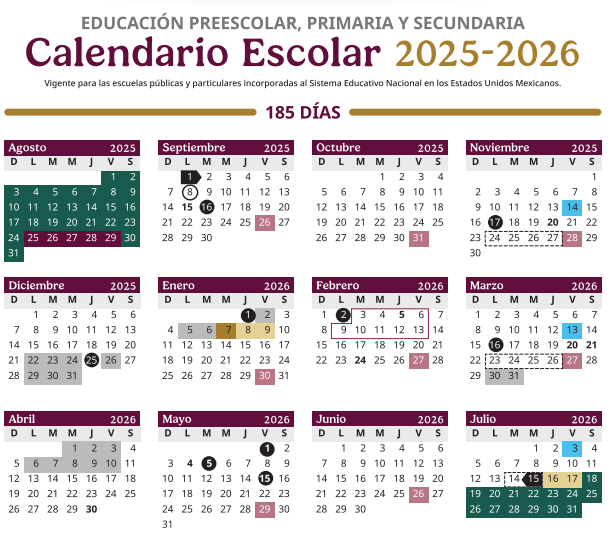 Consulta qué dias  no hay clases según la SEP y cómo quedan los días de descanso.