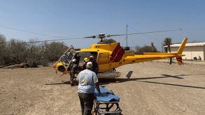 Protección Civil estatal realizó un traslado aeromédico de urgencia.