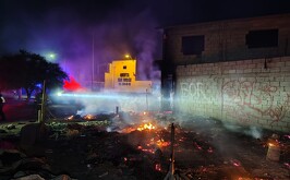 Jacal que fue consumido por un incendio en la colonia Nueva Laguna de Torreón.