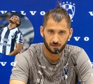 Nico Sánchez en conferencia de prensa con Rayados.
