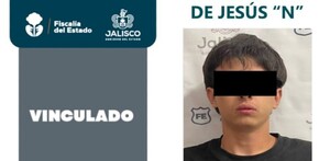 Ficha de vinculación a proceso de la Fiscalía de Jalisco con la foto de Maximiliano de Jesús 'N' con los ojos censurados por un recuadro negro
