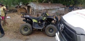 Volcadura de cuatrimoto en Montemorelos