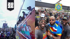 Festejos de la afición de la R.D. Congo tras el pase al Mundial 2026.
