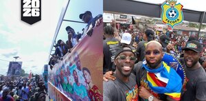 Festejos de la afición de la R.D. Congo tras el pase al Mundial 2026.