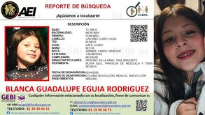 ficha de desaparición de Blanca Guadalupe Eguía Rodríguez, menor de 13 años