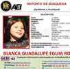 ficha de desaparición de Blanca Guadalupe Eguía Rodríguez, menor de 13 años