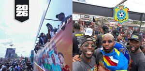 Festejos de la afición de la R.D. Congo tras el pase al Mundial 2026.