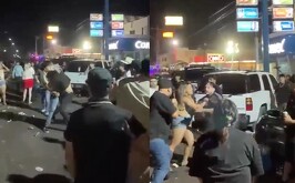 Capturas de video de una riña en el pueblo mágico de San Carlos, Sonora.