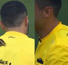 Mariposa sobre el arbitro del partido de Rayados vs San Luis