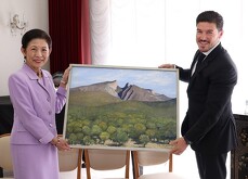 Samuel García, gobernador de Nuevo León y la princesa Hisako de Takamado.