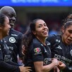 Jugadoras de Cruz Azul femenil durante el partido de Liga MX.