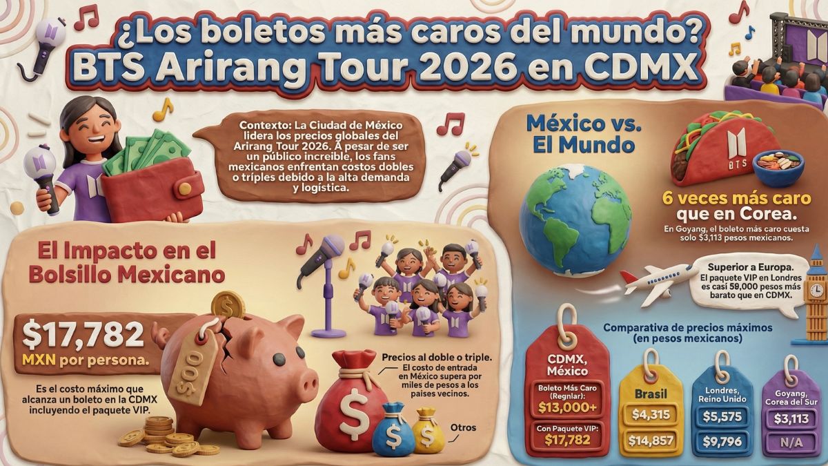 Precios de BTS en México superiores a otros países