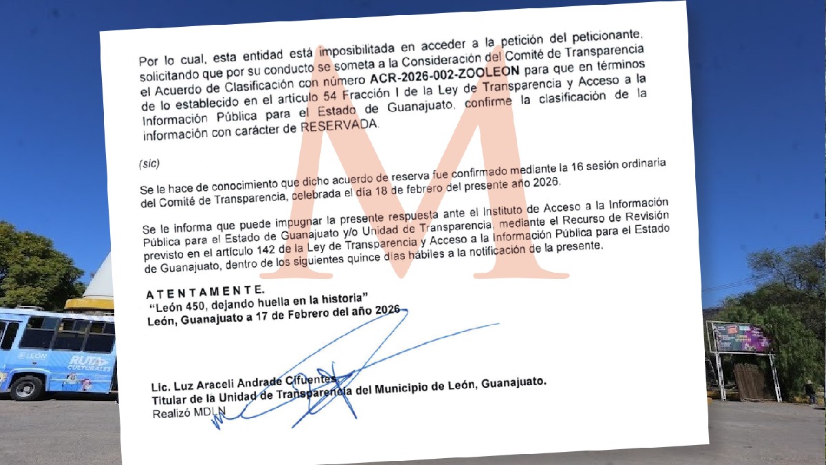 Municipio de León denegó la solicitud de Telediario para recibir una copia del contrato del presidente electo y perfiles del Zoológico de León