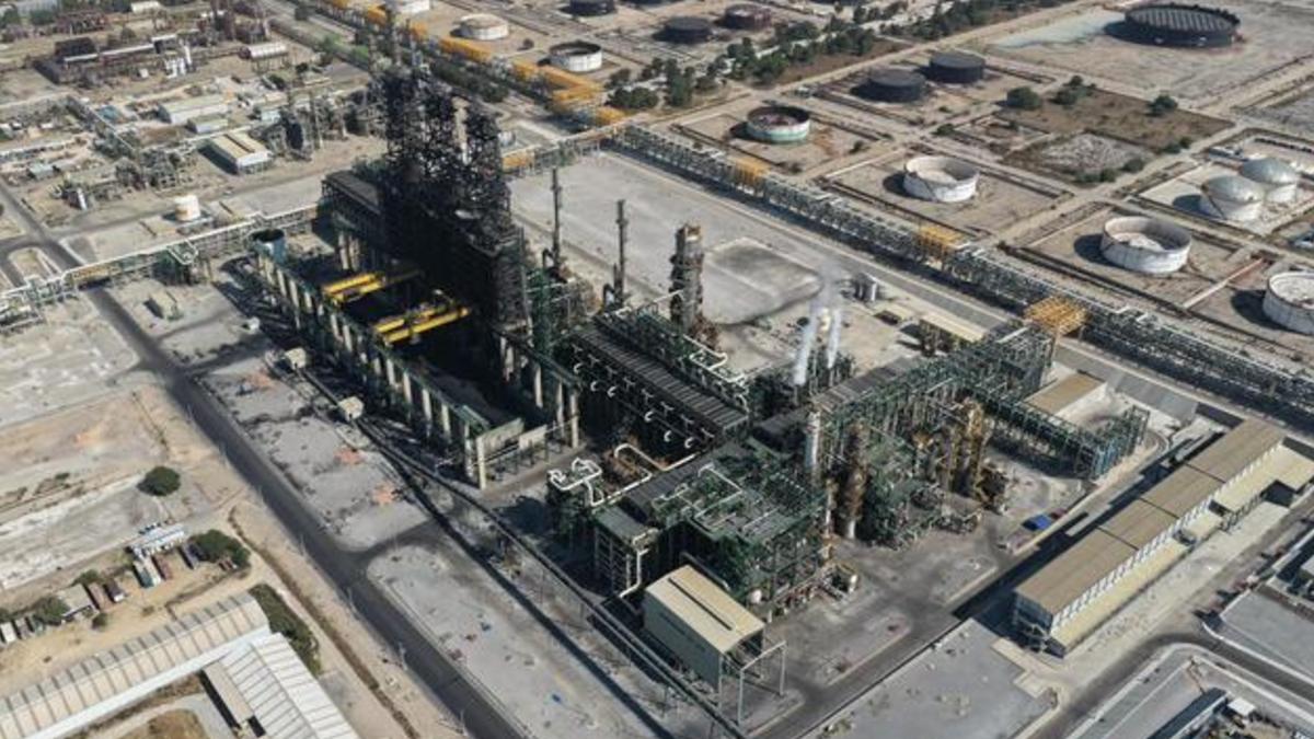 Planta de refinación de Pemex de Tula, Hidalgo vista desde arriba