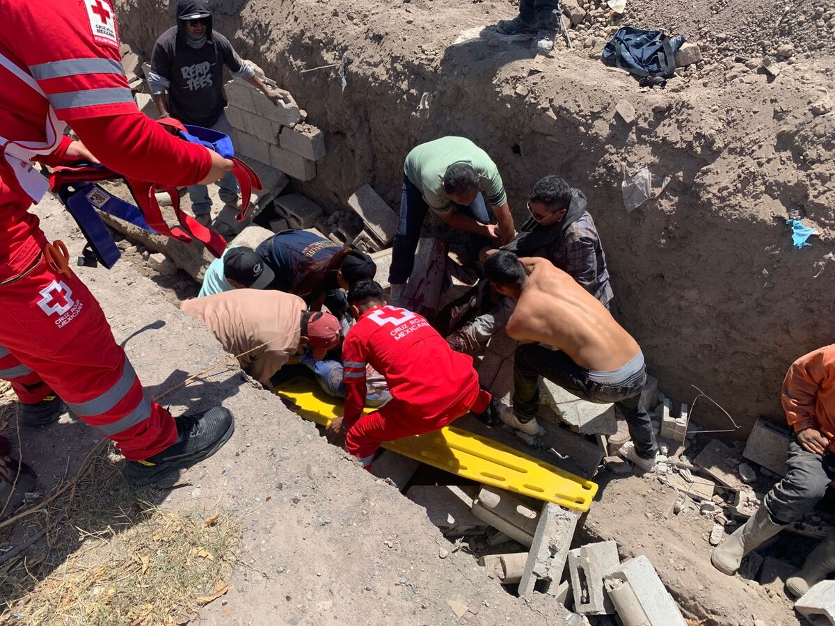 La barda caída sobre trabajadores en San Alberto