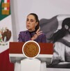 La presidenta de México, Claudia Sheinbaum durante la conferencia matutina sobre el minero hallado muerto en Santa Fe, Sinaloa.