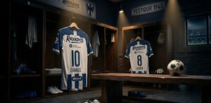 Vestidor de Rayados con la camiseta de Sergio Canales y Oliver Torres.
