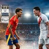 Lamine Yamal de la Selección de España ante Santiago Ormeño de Perú.