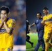 Diego Laínez y Vladimír Loroña saliendo en la situación con Tigres.