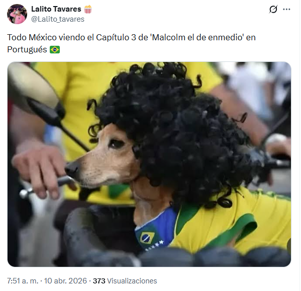 Captura de pantalla e una publicación en X sobre un meme del capítulo de Malcolm in the Middle en portugués