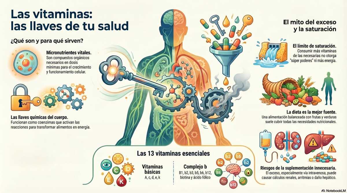 Infografía sobre qué son las vitaminas y para qué sirven