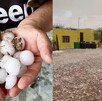 Granizo azotando en San Pedro, Coahuila.