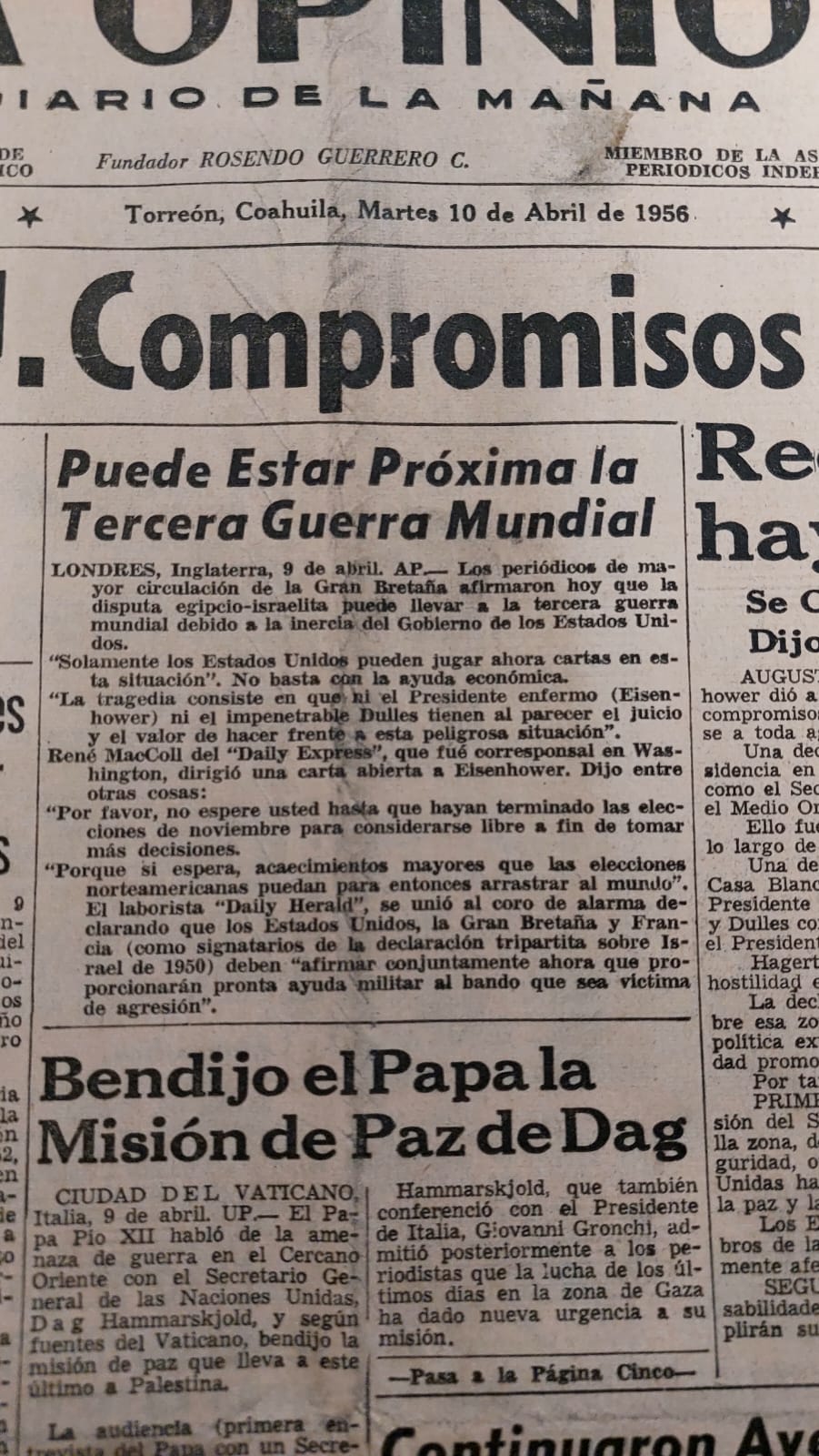 Así era hace 70 años el periódico.