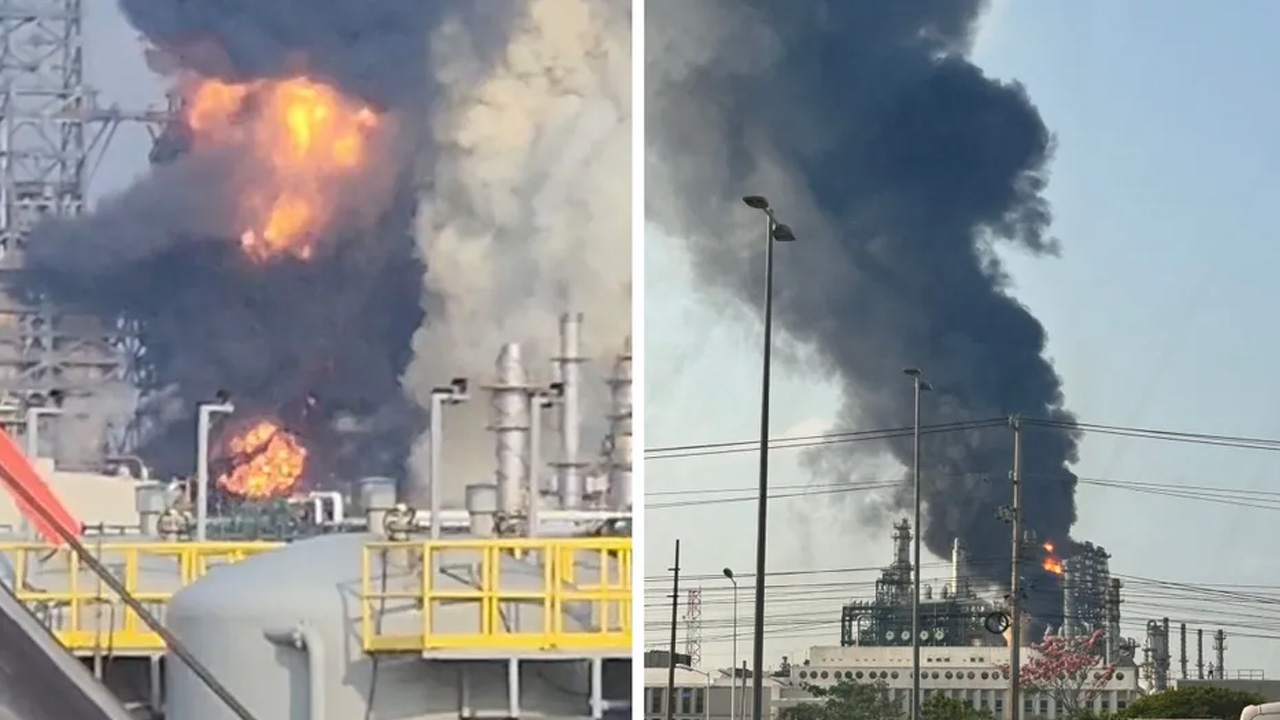 Un incendio en la bodega de coque de la refinería Olmeca en Dos Bocas, Tabasco, movilizó a cuerpos de emergencia.