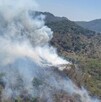 Vista cenital del incendio forestal activo en el paraje Arroyo Seco-Llano Grande, en el municipio de Cabo Corrientes