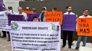 Protesta de sindicato de telefonista pide justicia por tentativa de feminicidio