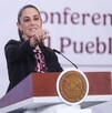 La presidenta Claudia Sheinbaum durante la conferencia matutina del lunes 13 de abril de 2026.