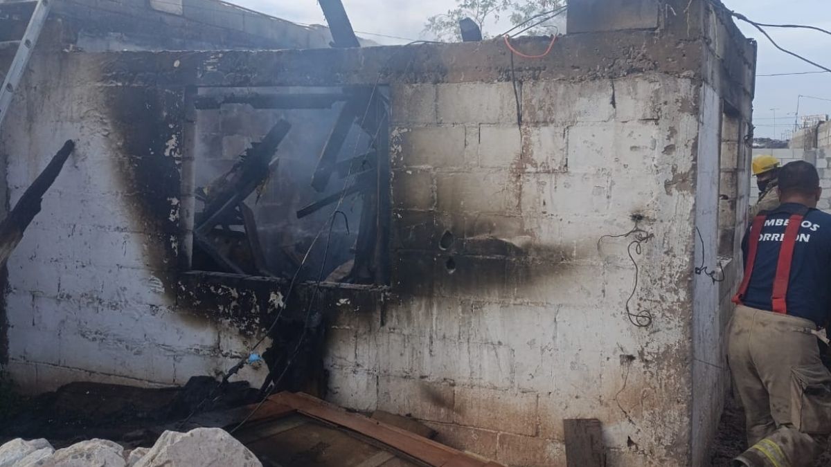 Casa incendiada en Valle la Rosita
